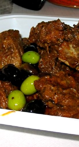 Wild boar with olives