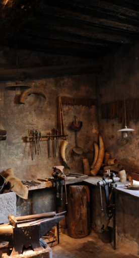 Werkstatt des Messerschmieds im Museum für Schneidwerkzeuge