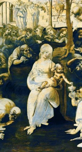 Detalle de la Adoración de los Reyes Magos de Leonardo da Vinci