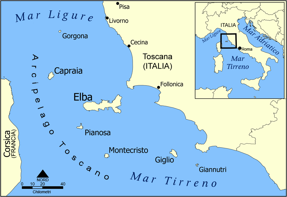 Arcipelago Toscano map