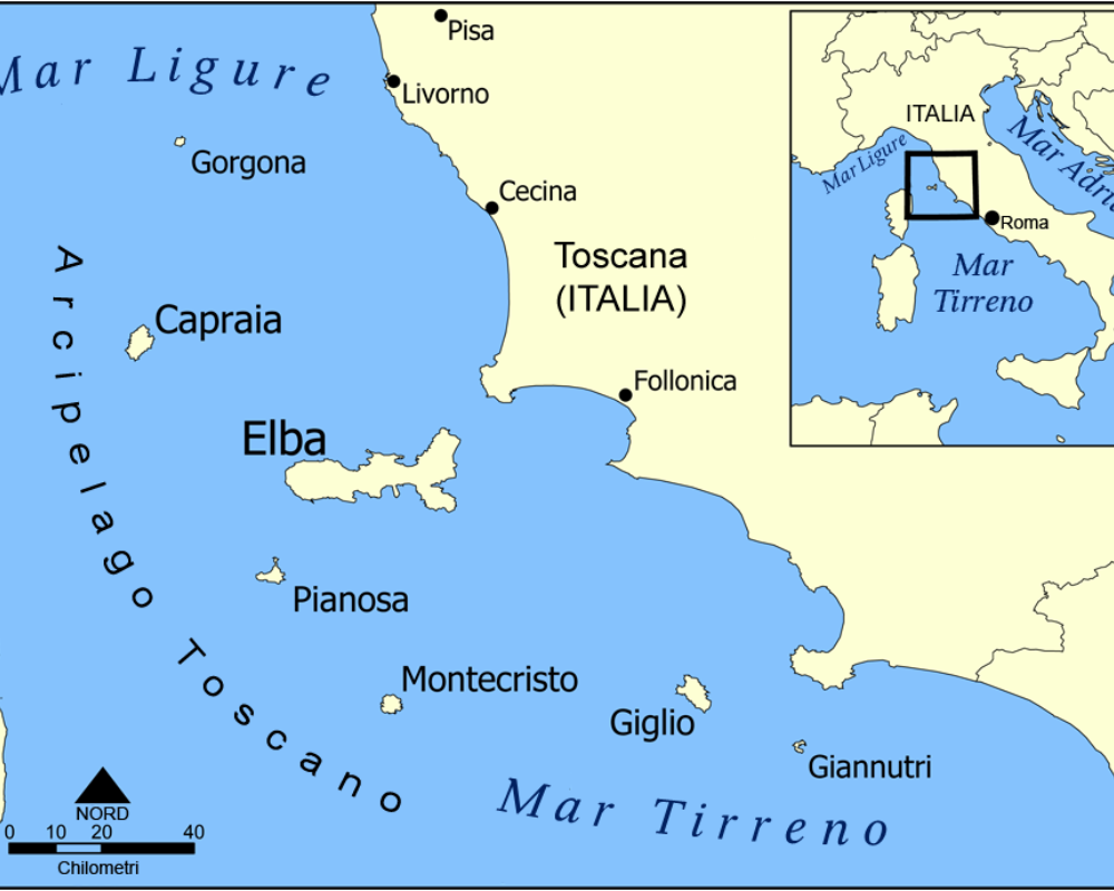 Karte des Toskanischen Archipels