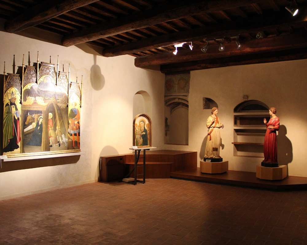 Works on display in the museum of Palazzo Corboli in Asciano