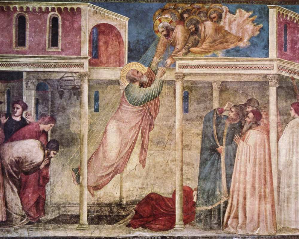 L'Ascensione di San Giovanni di Giotto nella Capella Peruzzi