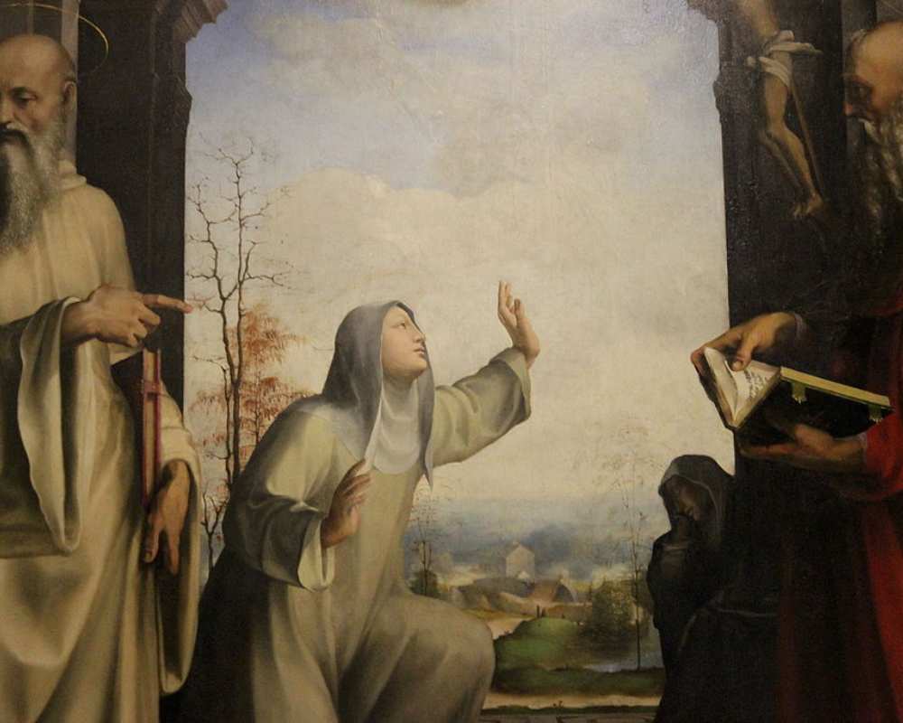 Heilige Katharina von Siena empfängt die Wundmale