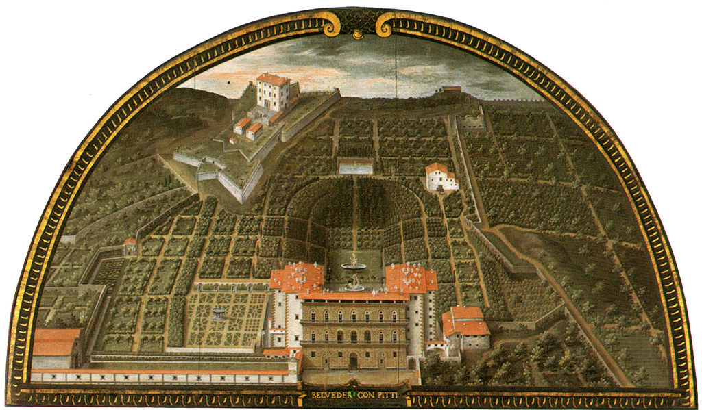 Lunette of Pitti Palace and Boboli Gardens, 1599