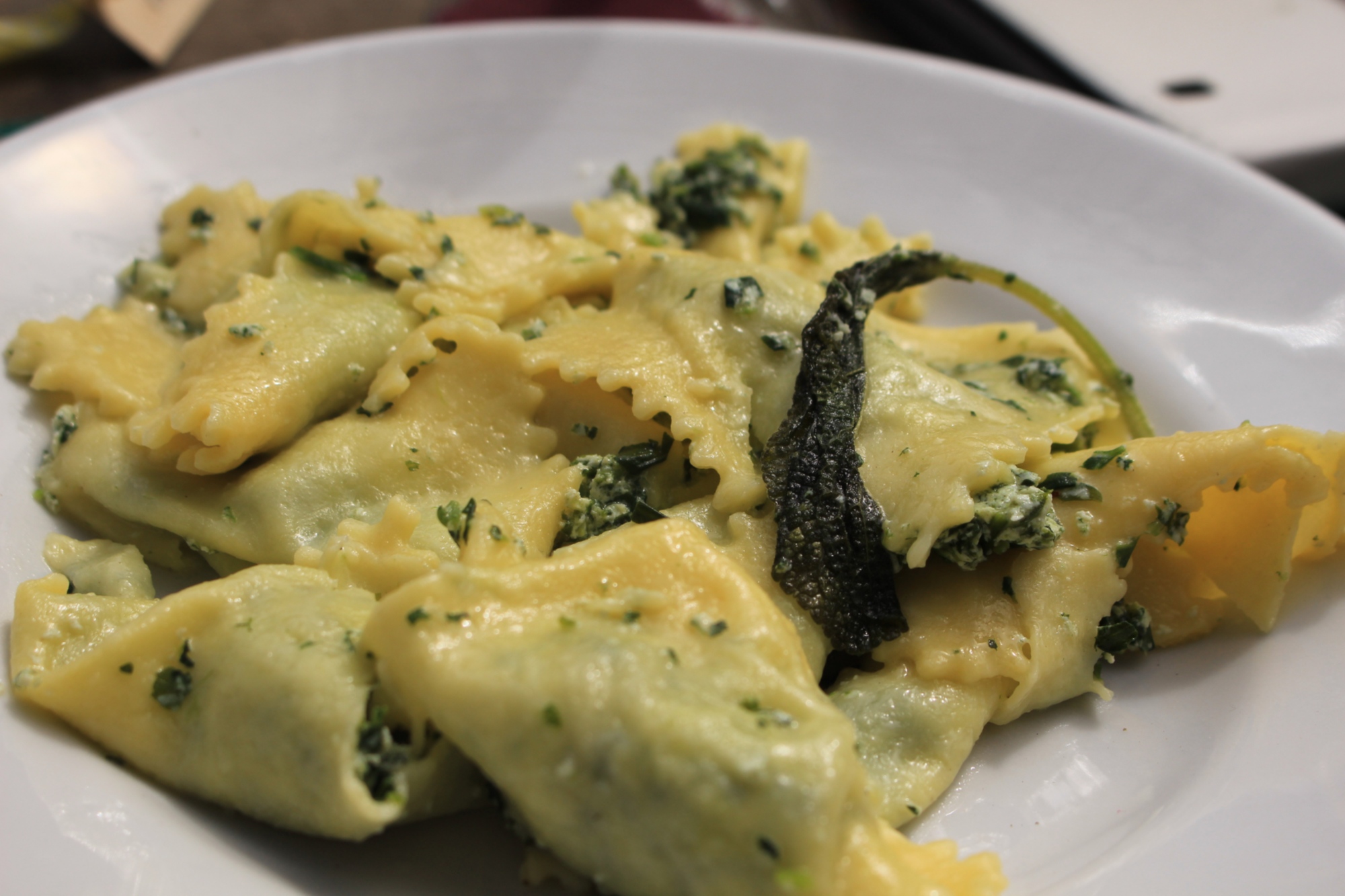 Ricotta and spinach tortelli