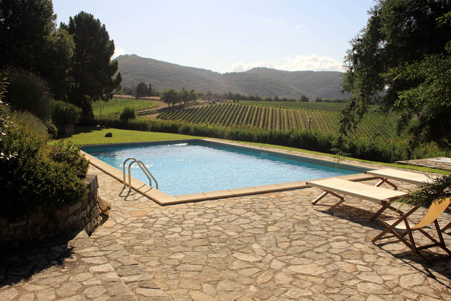 Agriturismo swimming pool at Castello di Brolio estate