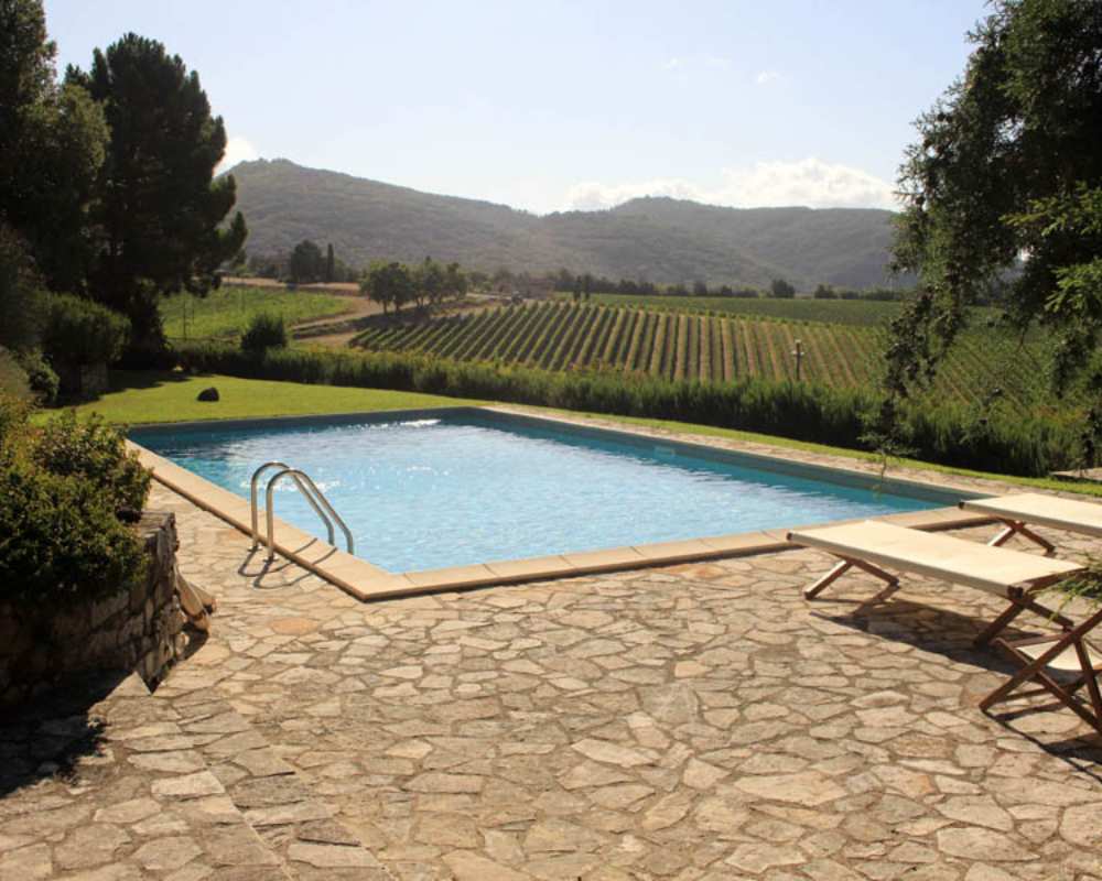 Agriturismo swimming pool at Castello di Brolio estate