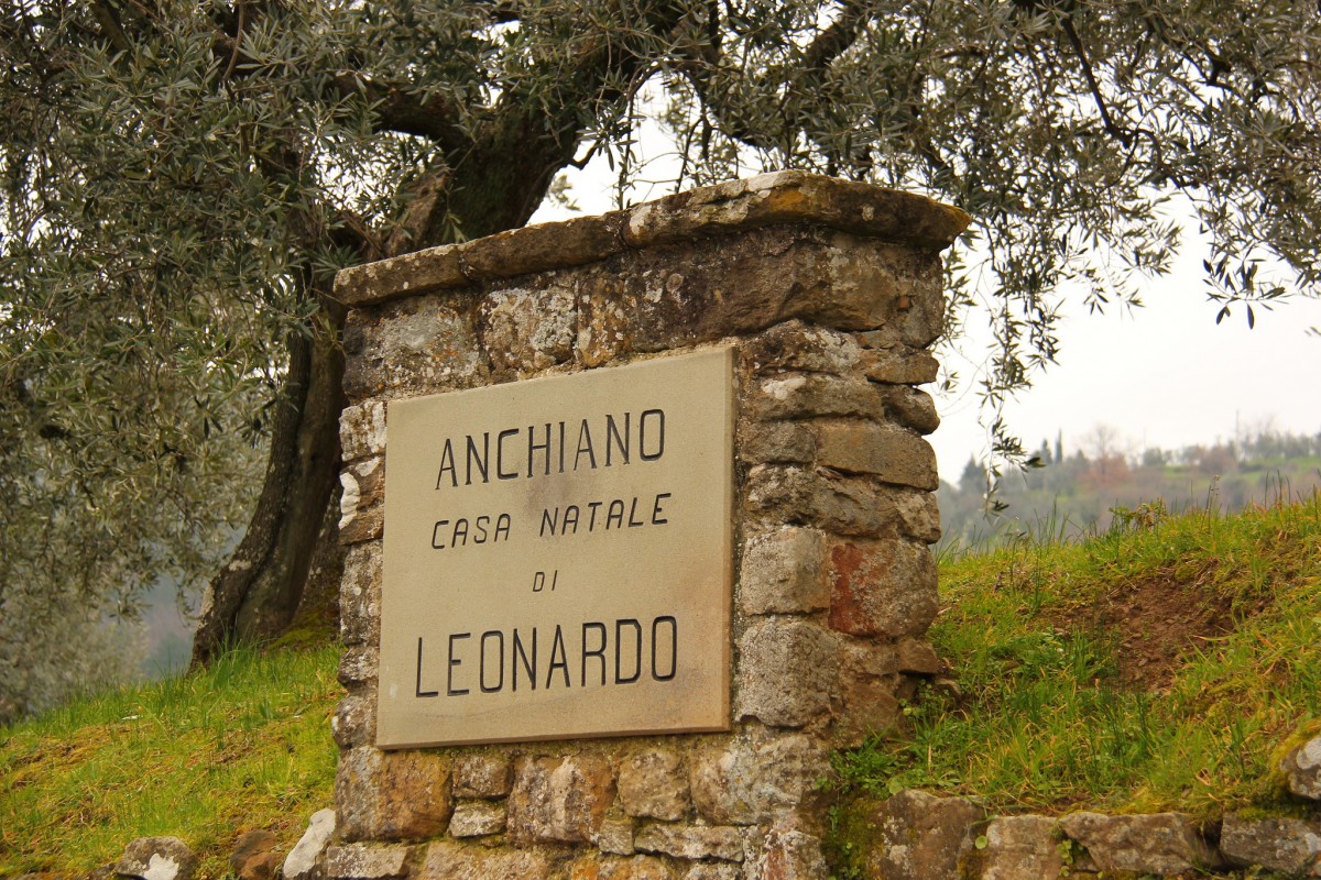 Tafel an der Casa Natale di Leonardo