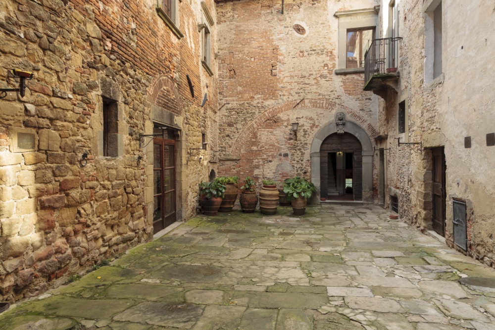 The castle's courtyard