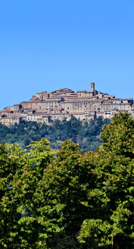 Vista del pueblo de Chiusdino