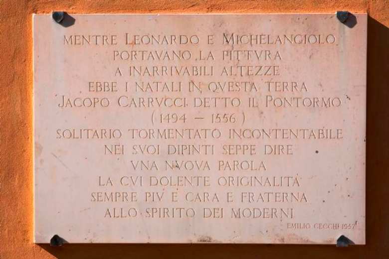 Epigraf auf Pontormos Geburtshaus, Empoli Casa Pontormo - George Tatge Epigraf auf Pontormos Geburtshaus, Empoli