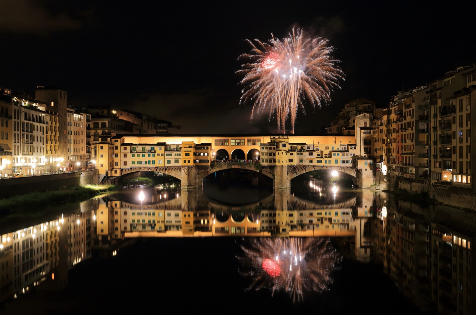 Fireworks over Ponte Vecchio