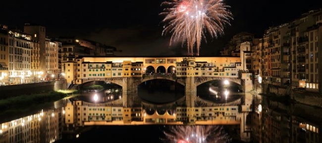 Fireworks over Ponte Vecchio
