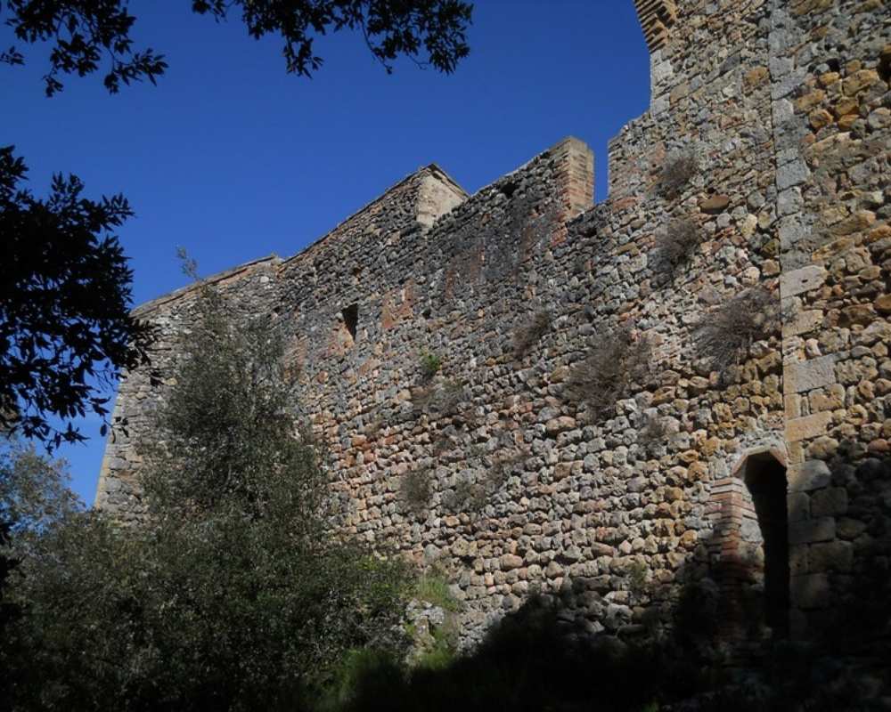 The walls of the castle of the noble Balzetti family, hidden within the forest in the Alto Merse