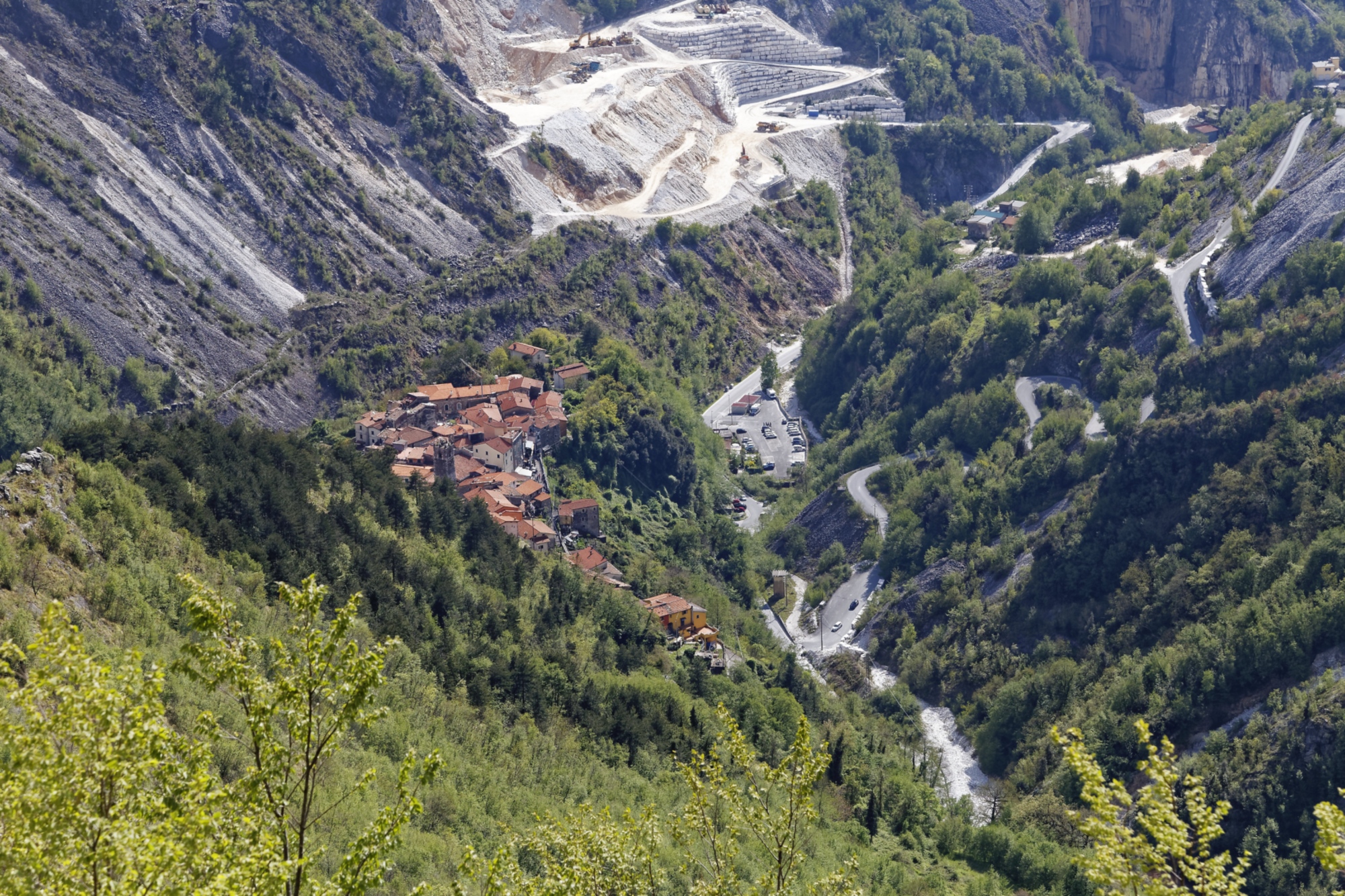 View of the village of Colonnata