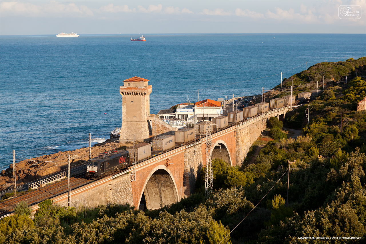 Freight train passing by Calafuria