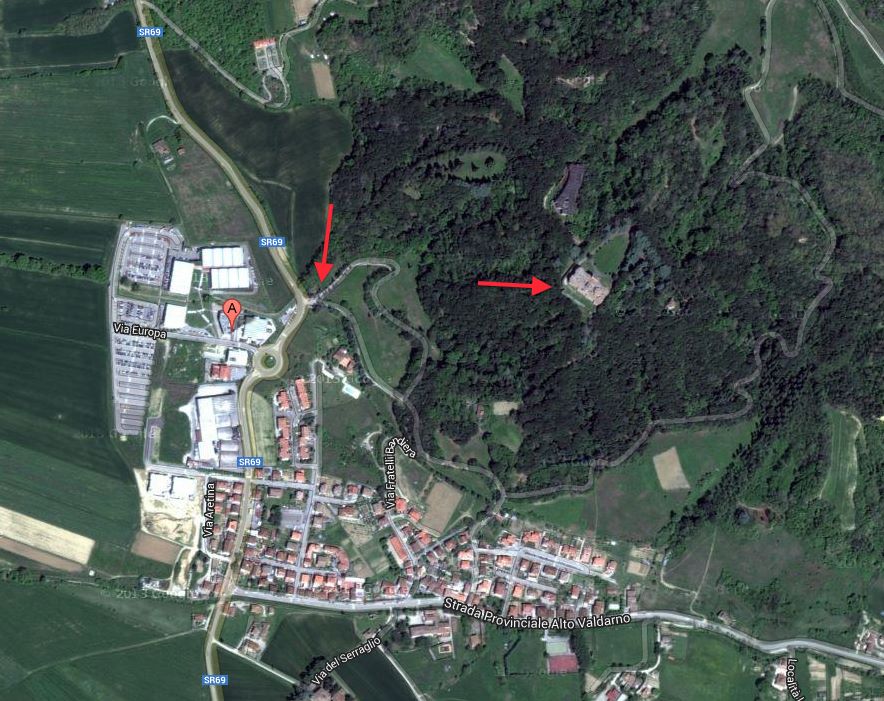 Map: how to reach Sammezzano Castle