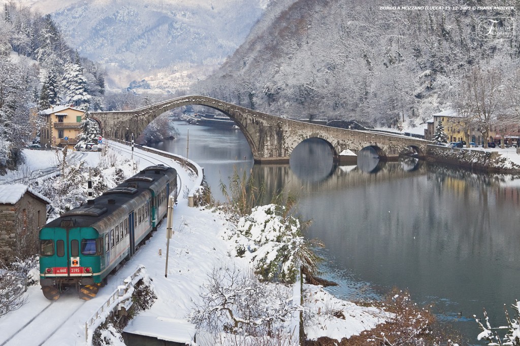 Devil's bridge covered in snow