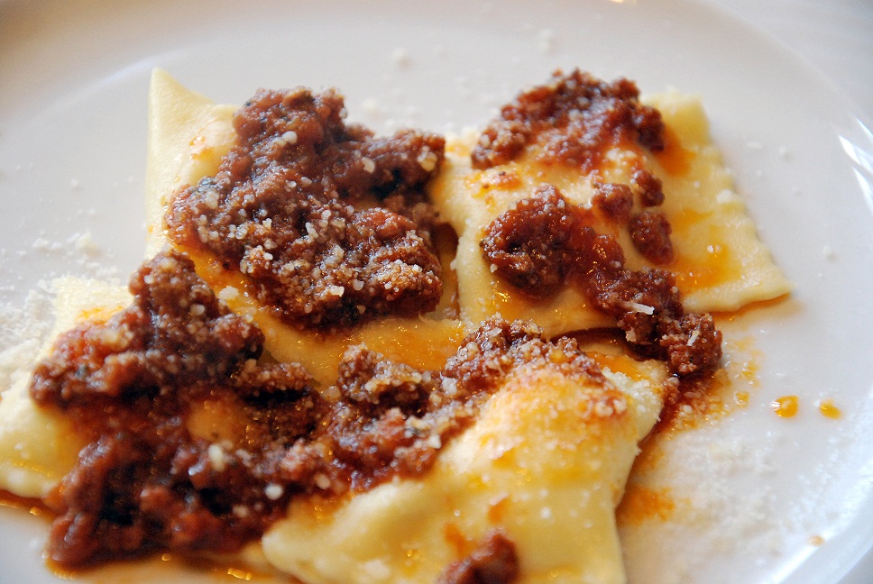 Potato tortello with ragù