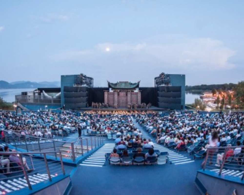 The open air theatre in Torre del Lago, Viareggio area