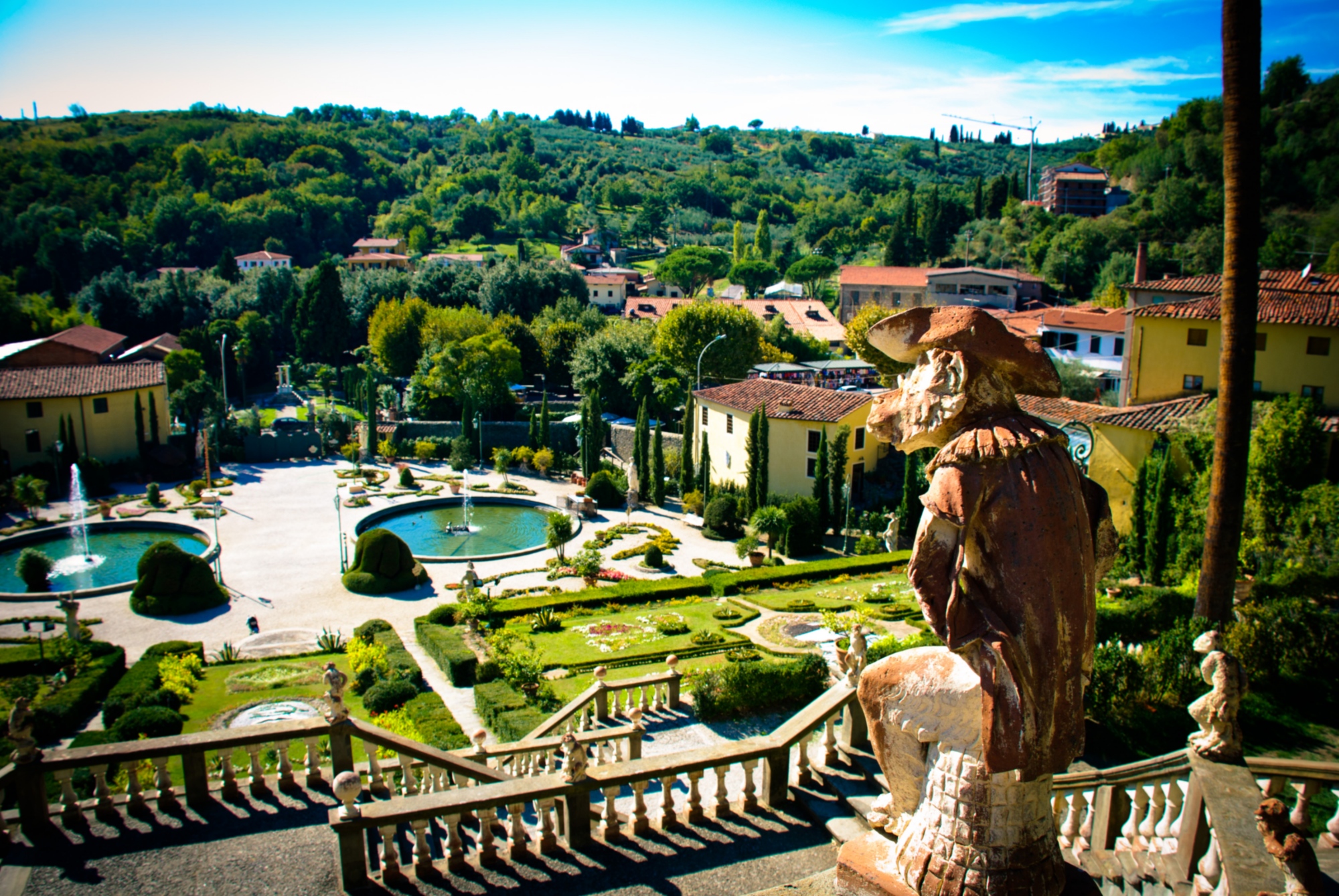 The view from the highest end of Villa Garzoni in Collodi