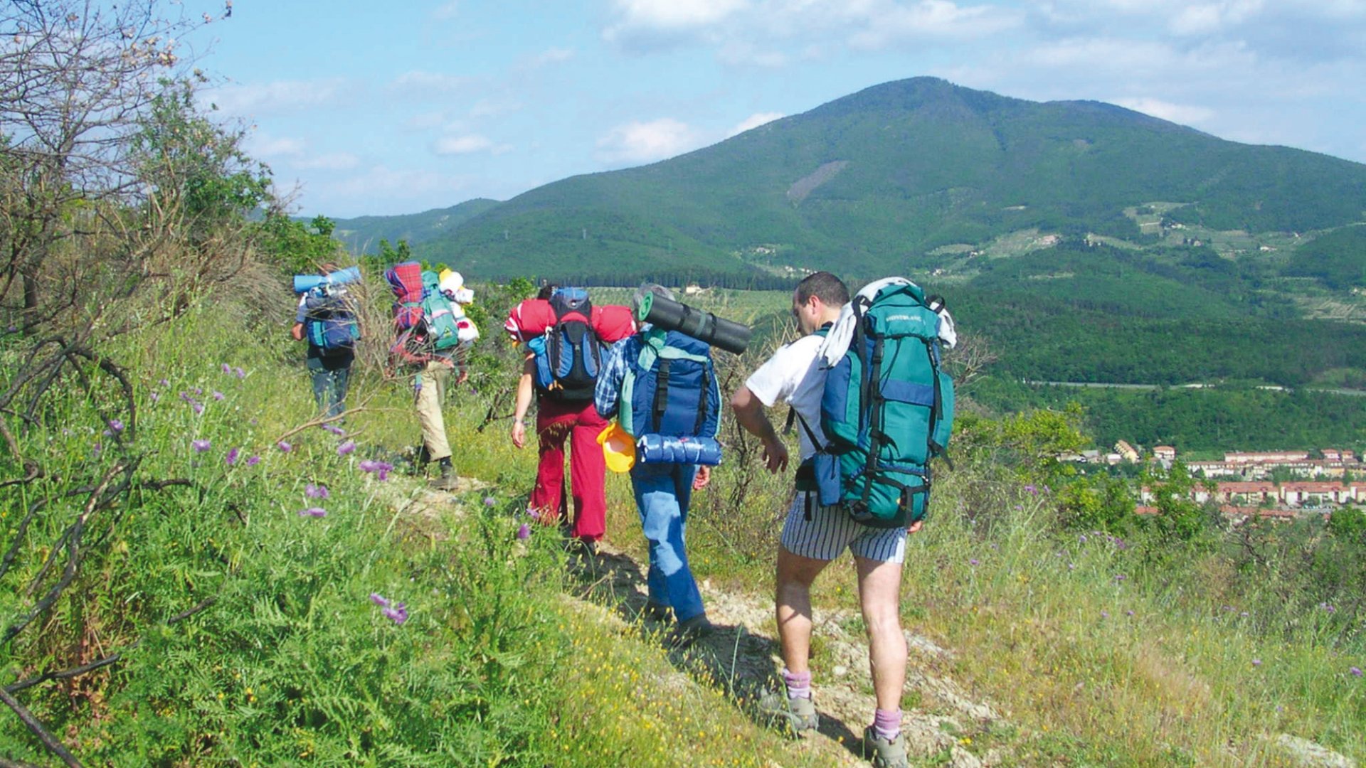 Excursionistas en los senderos en Prato