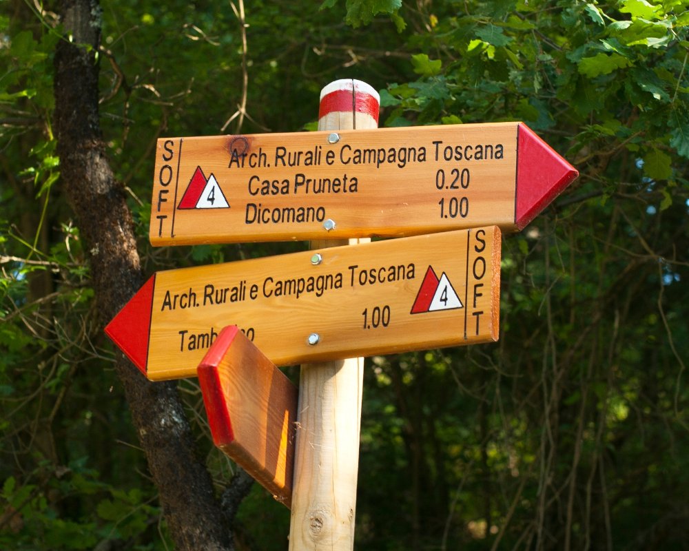 Insegne per il trekking a Dicomano