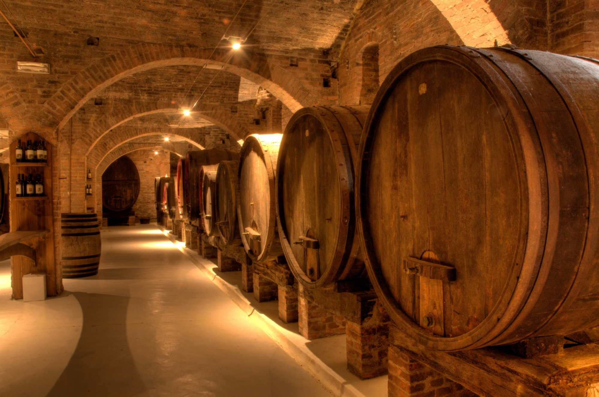 Cave à vin de l'abbaye bénédictine de Monte Oliveto Maggiore
