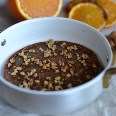 Castagnaccio, orange and halzenuts Castagnaccio, orange and halzenuts