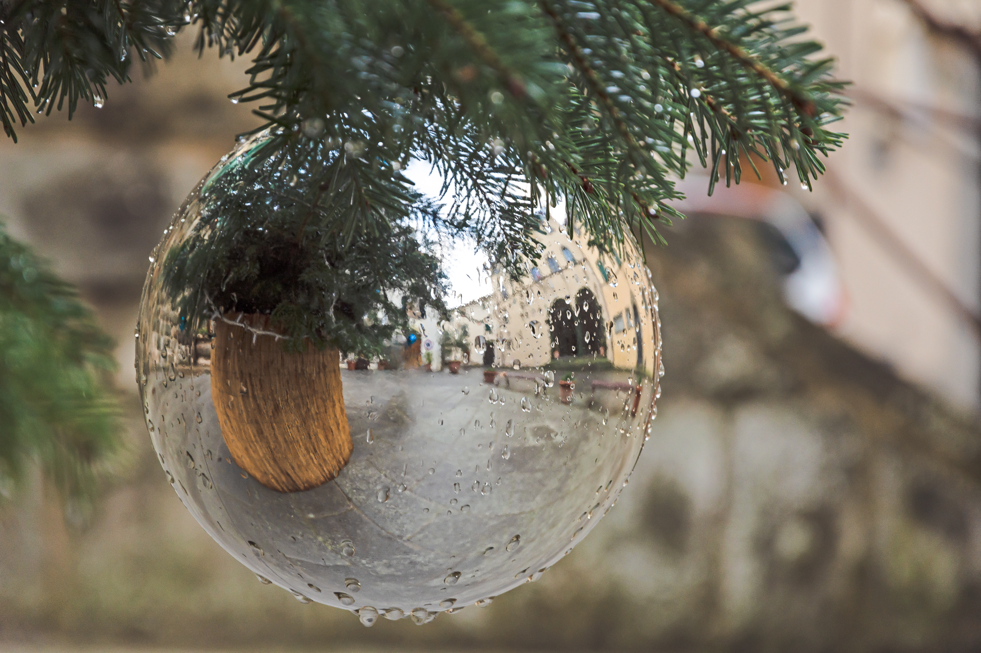 Detail of Christmas lighting in Radda in Chianti