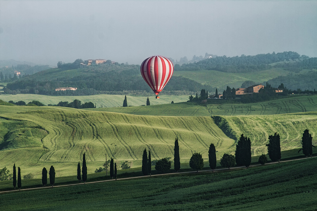 En globo aerostático en Chianti