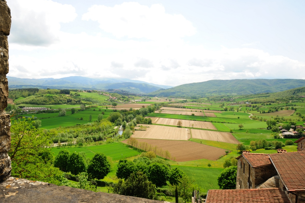 The countryside around Poppi in Tuscany