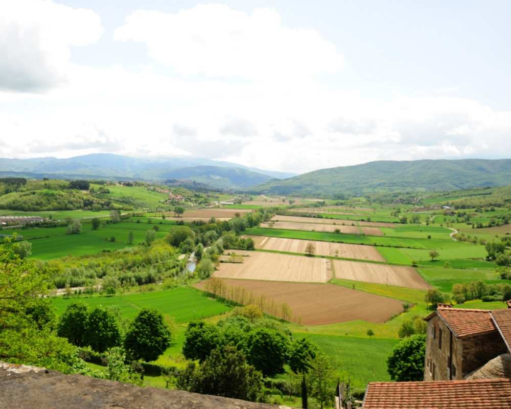 The countryside around Poppi in Tuscany