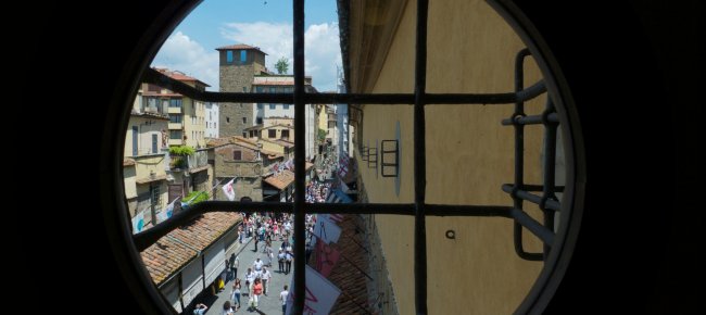 La vista su Firenze dal Corridoio Vasariano