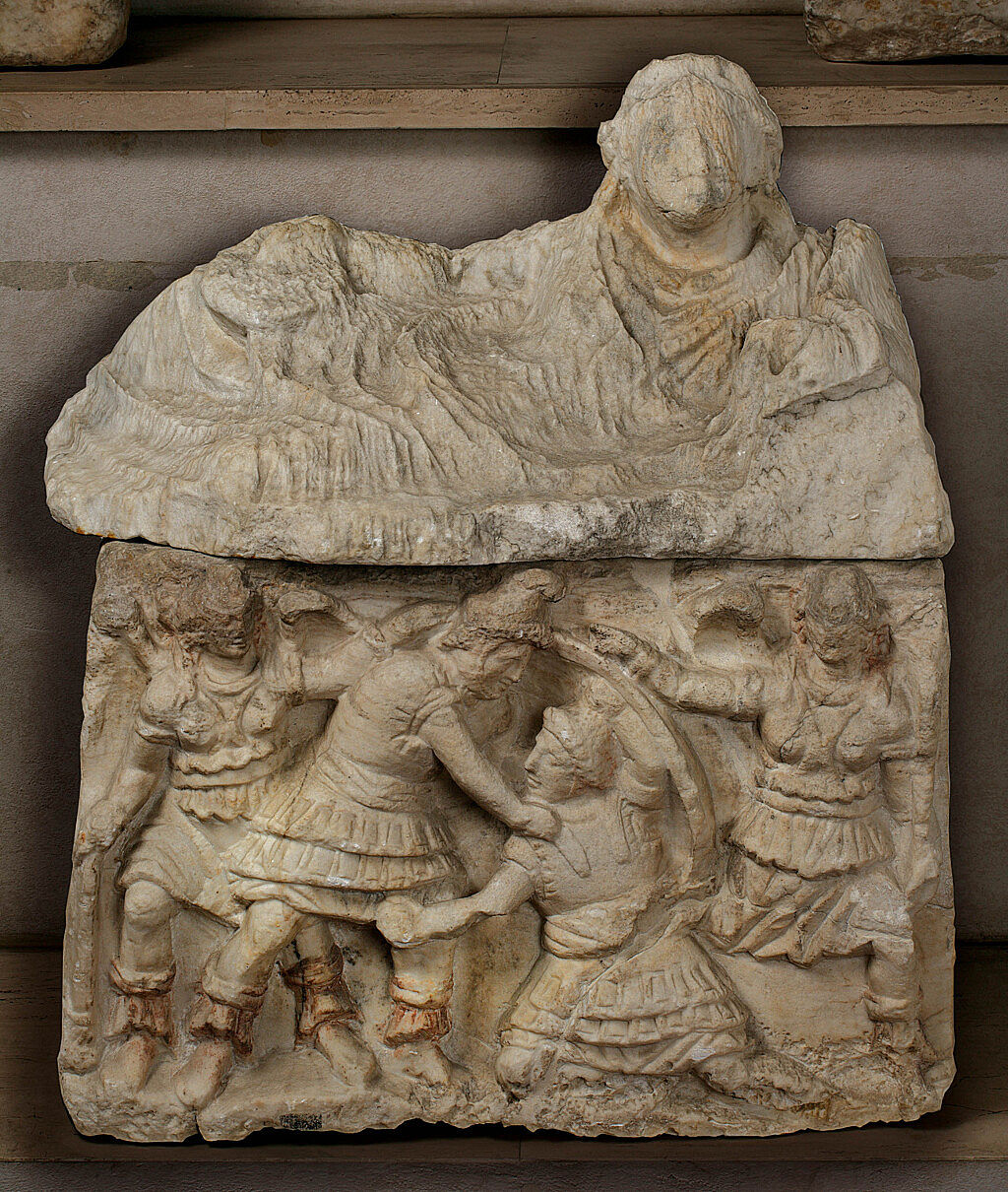 Urna con il duello fra Eteocle e Polinice, Chiusi, III sec. a.C.