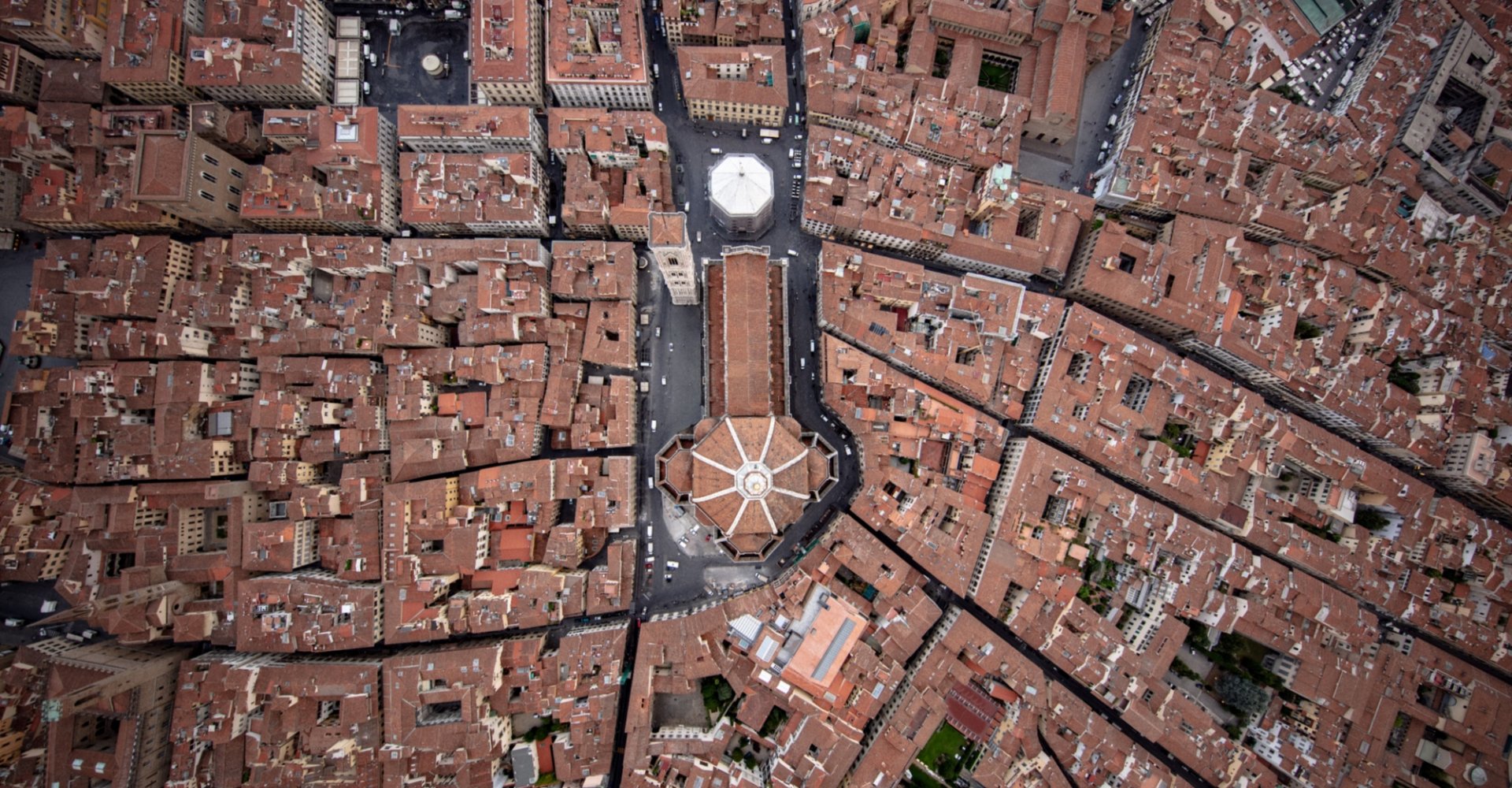 Florencia, vista aérea de la Cúpola de Brunelleschi