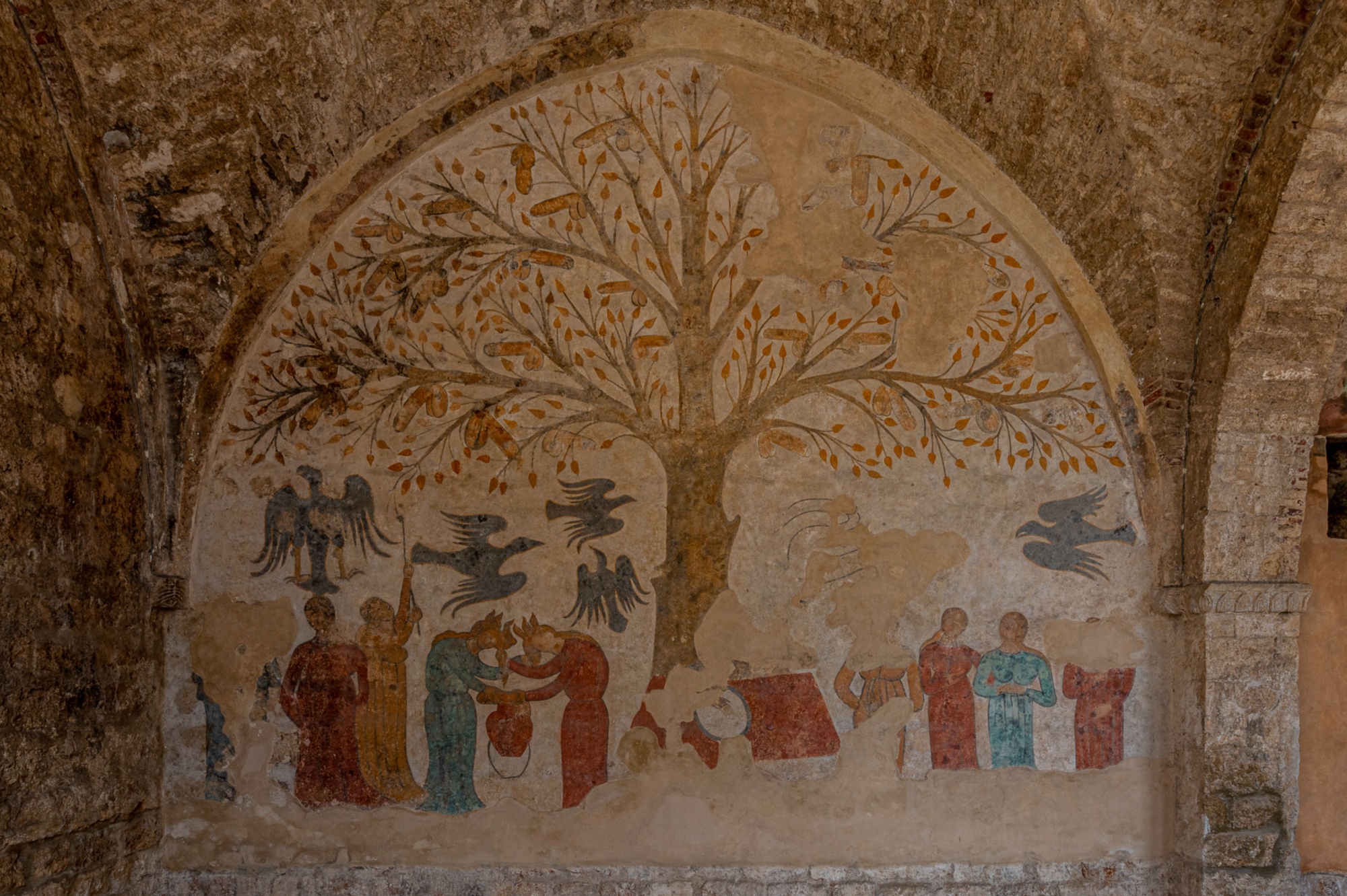 L'affresco raffigurante l'Albero della Fertilità