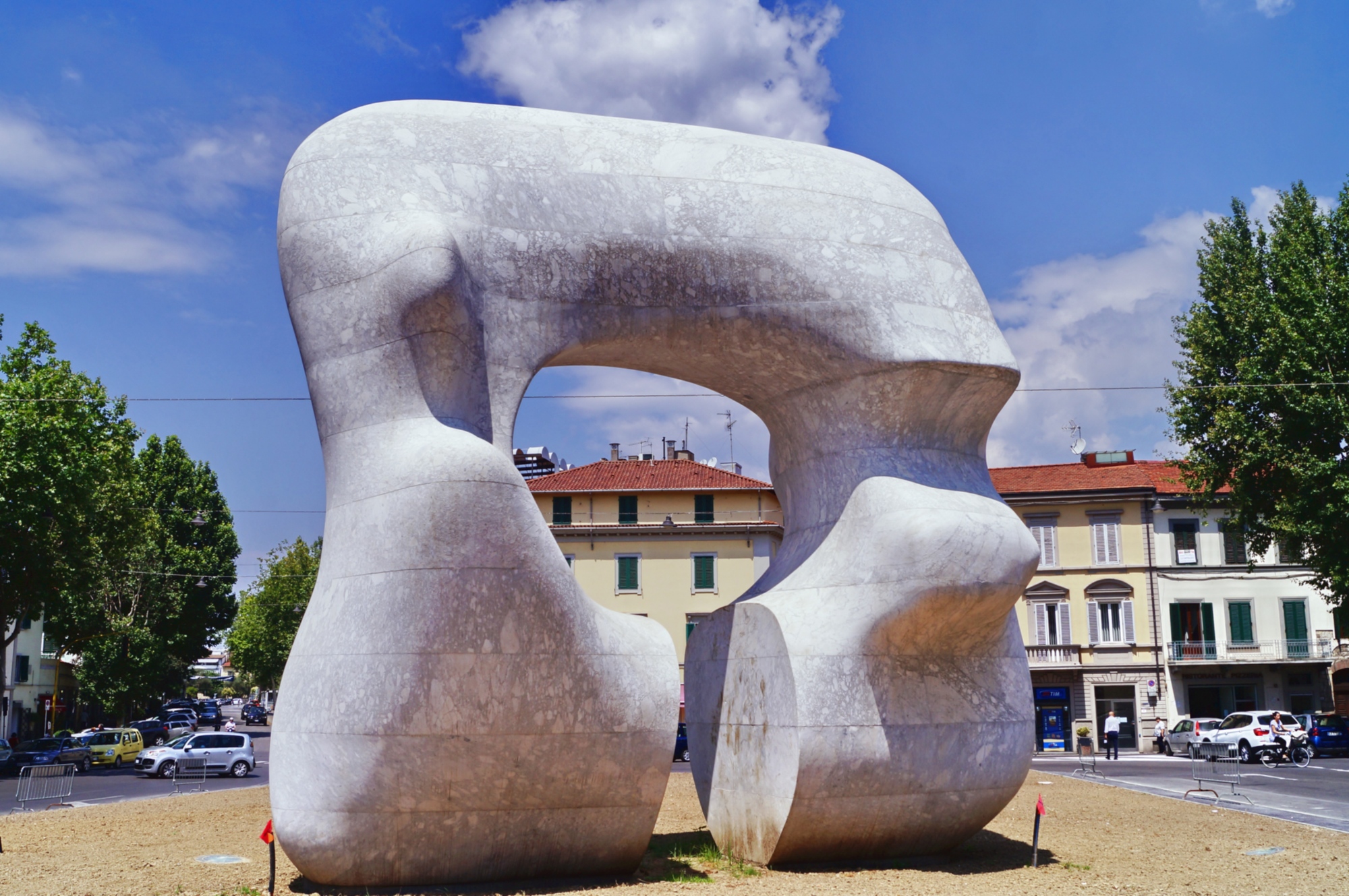 “Square Form with Cut” sculpture by Henry Moore