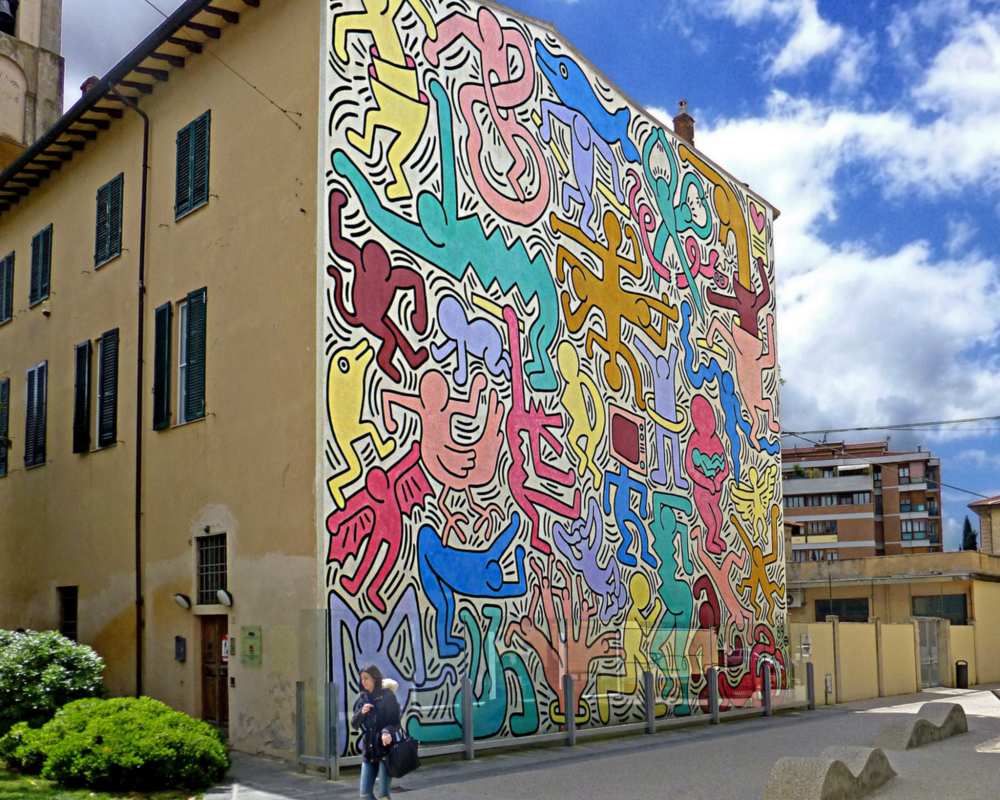 Keith Haring’s mural Tuttomondo in Pisa