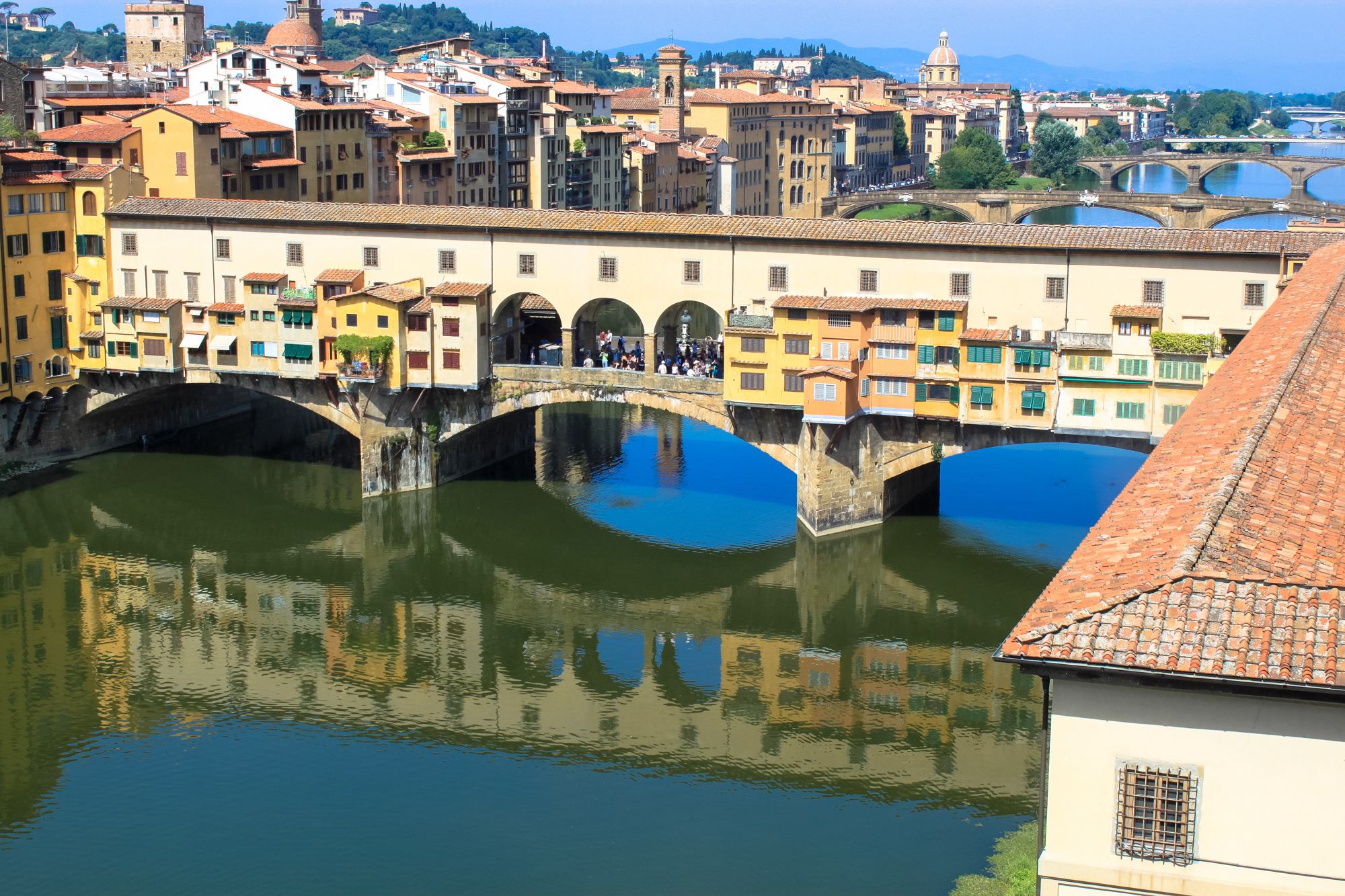 Ponte Vecchio and Vasari Corridor as seen from the Uffizi