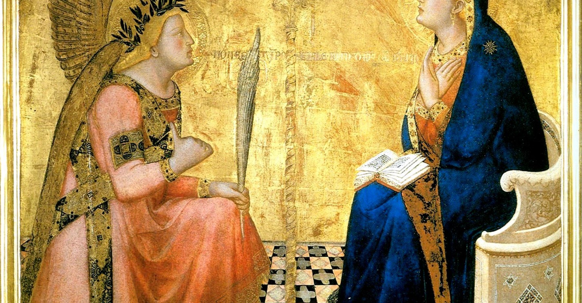 Anunciación de Ambrogio Lorenzetti, Pinacoteca de Siena