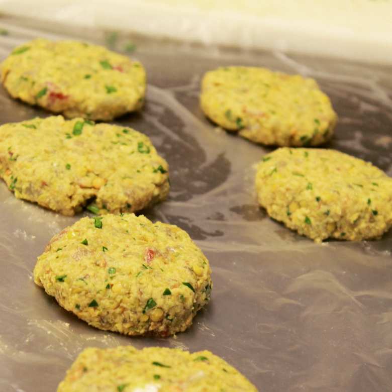 Making fish burgers Making fish burgers