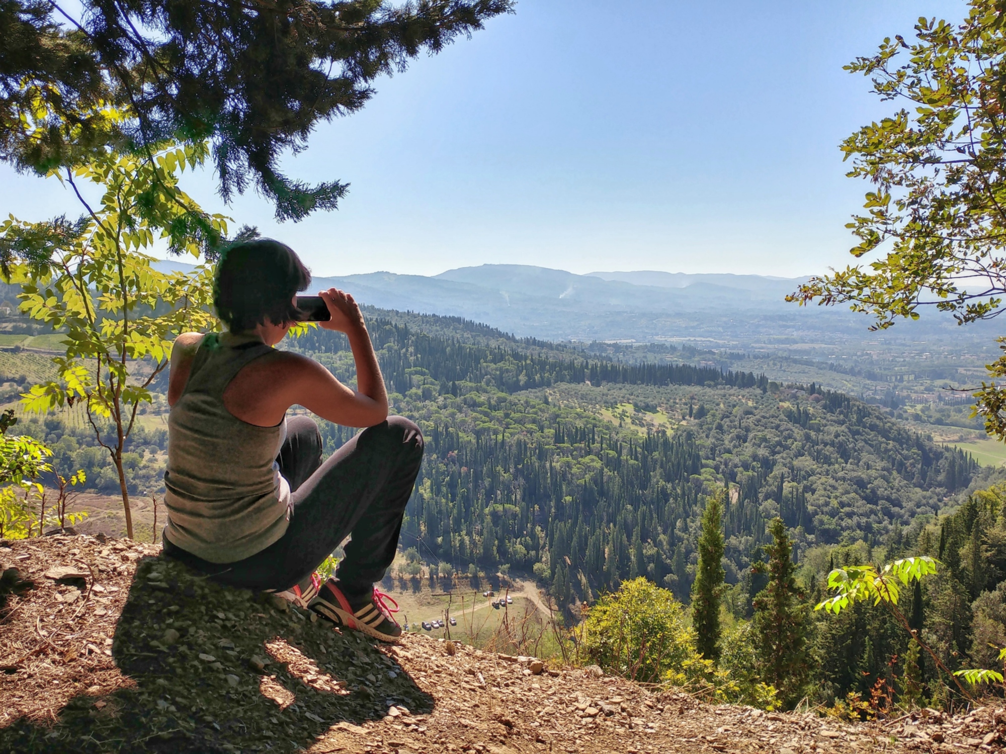 El paisaje desde la cima del Monte Ceceri