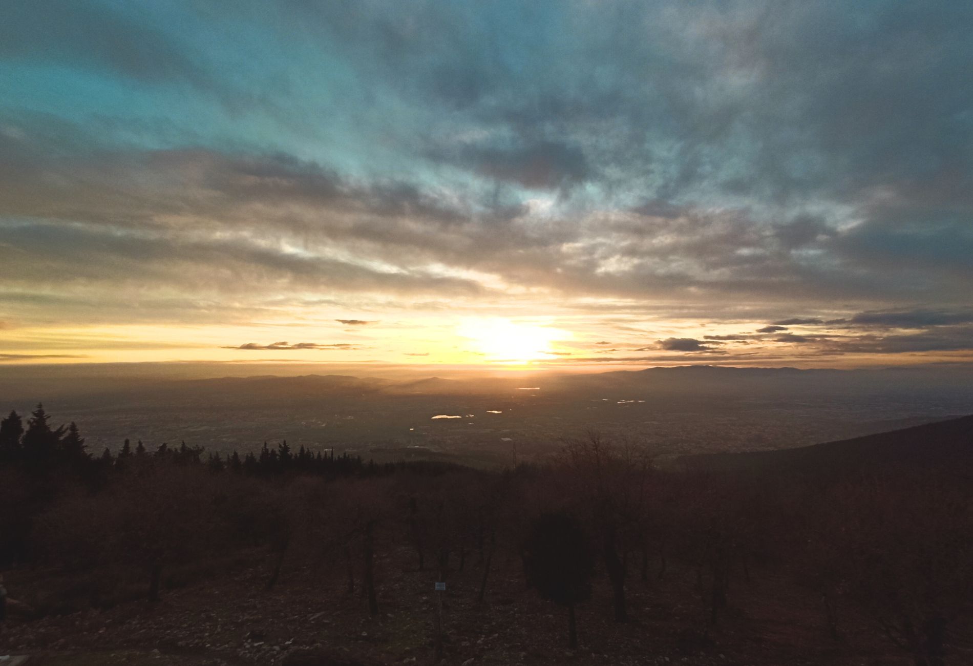 Panorama dal Monte Morello al tramonto