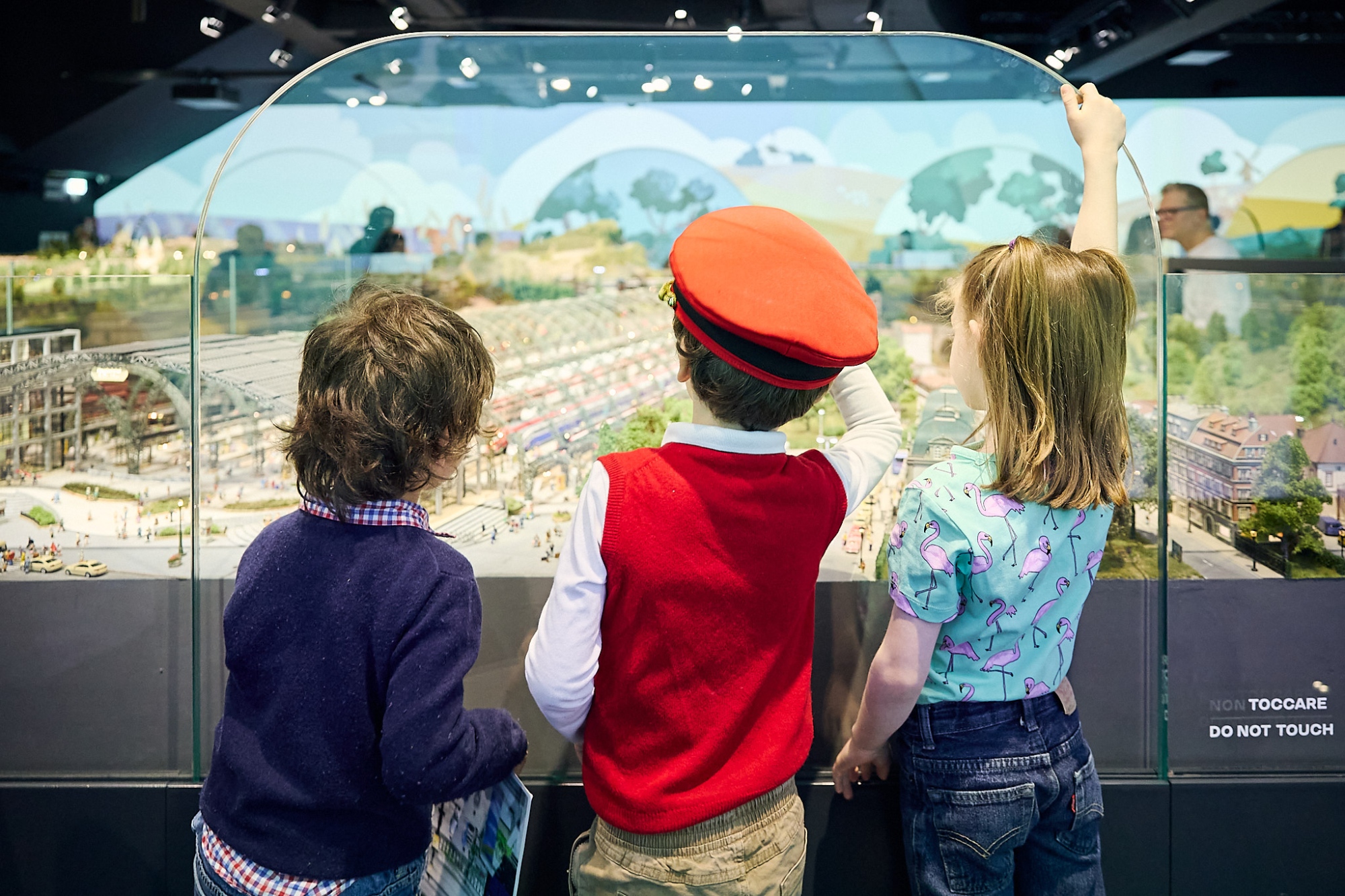 Children at the HZERO Miniature Train Museum in Florence