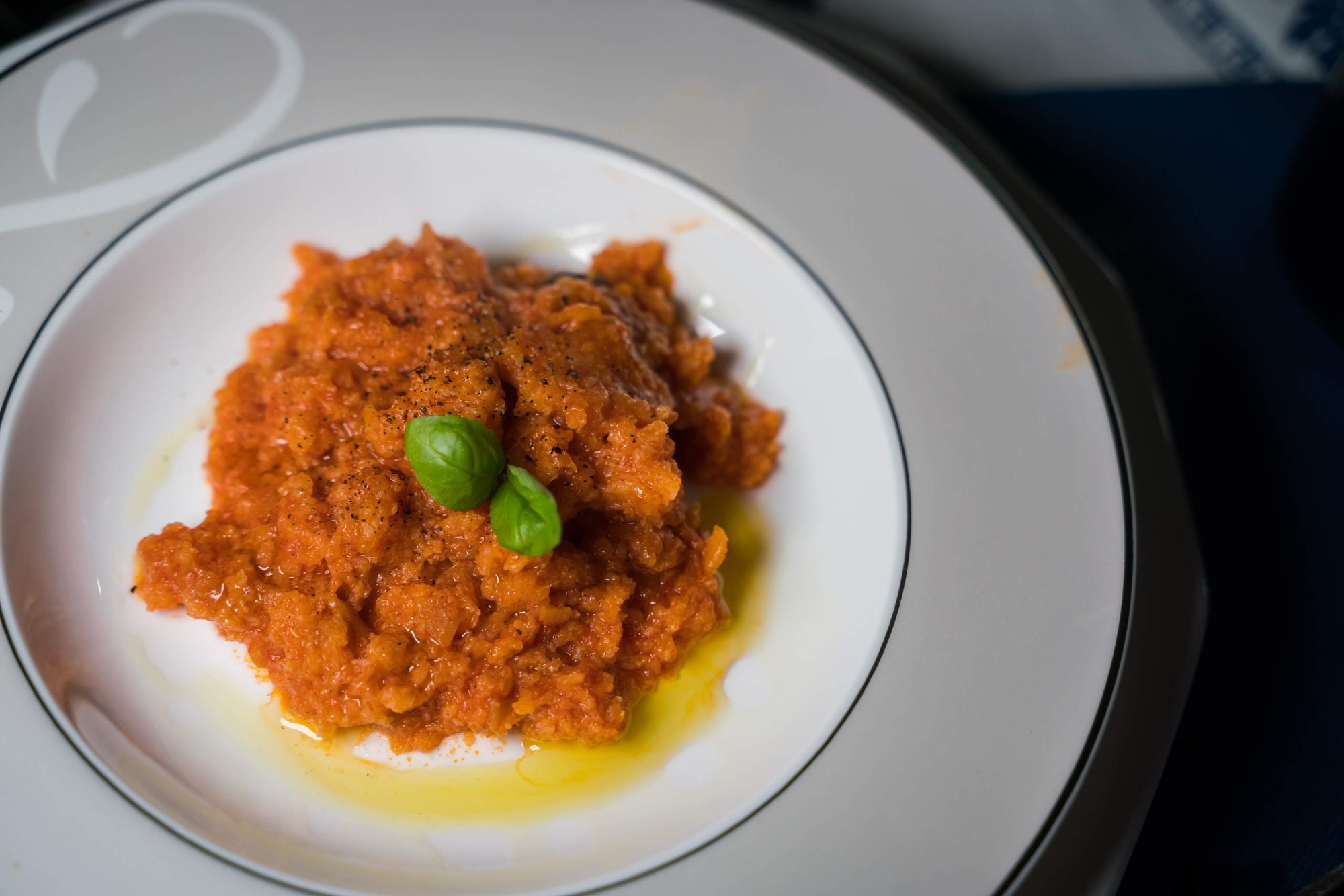 Pappa al Pomodoro with a drizzle of extra virgin olive oil