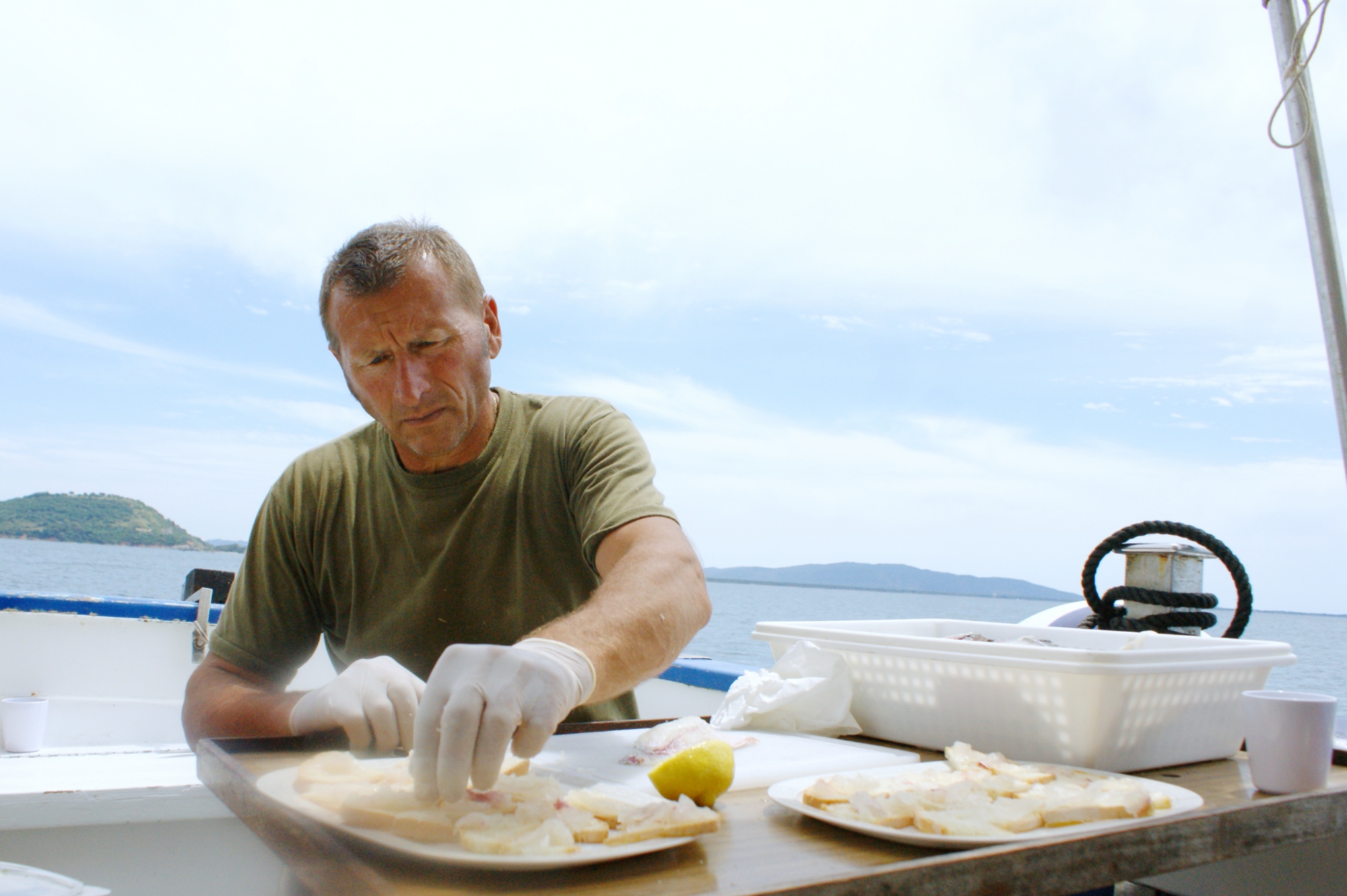 Lunch on board prepared by Paolo Fanciulli
