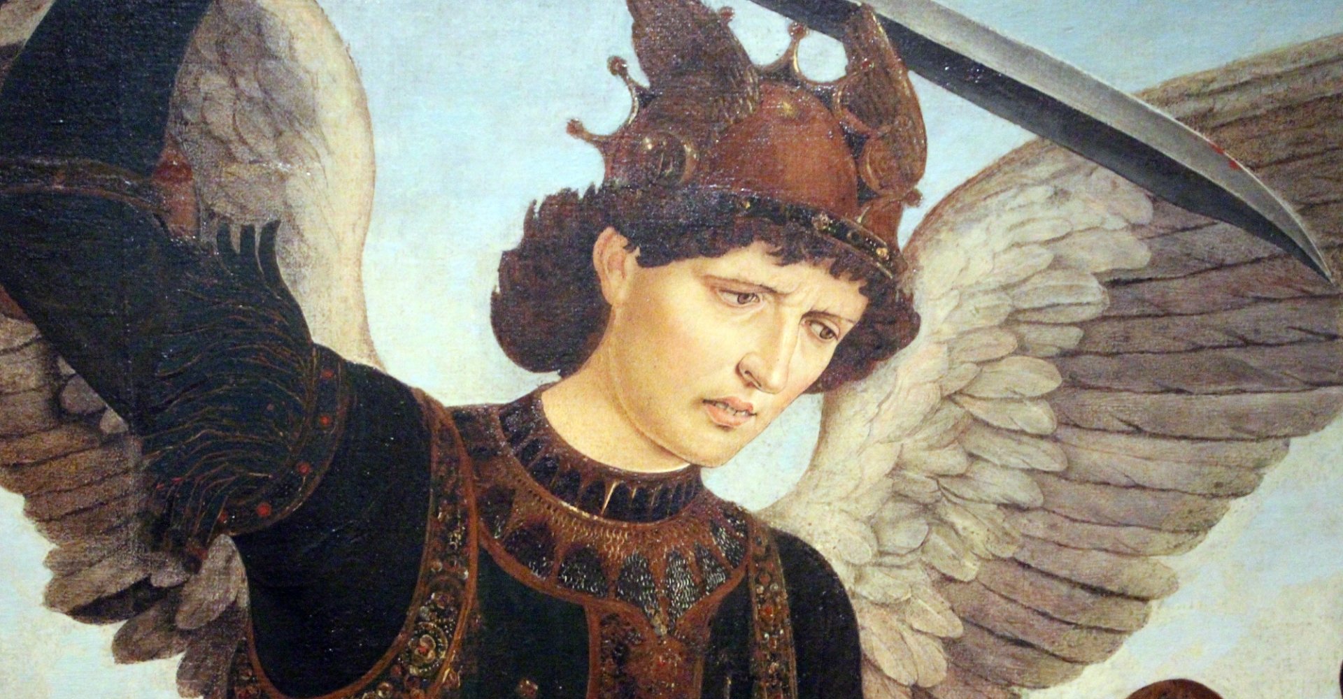 Piero del Pollaiolo, San Michele Arcangelo y el Dragón, detalle