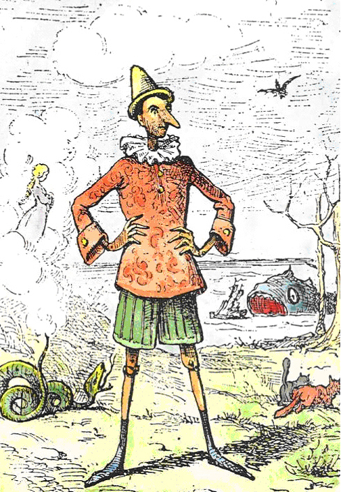 Le Avventure di Pinocchio, illustrazione di Enrico Mazzanti 1883